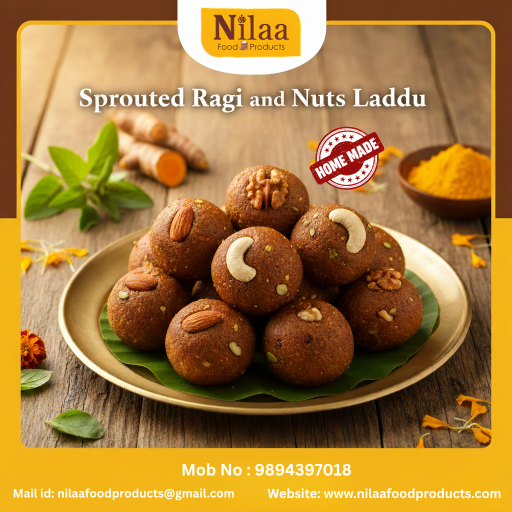 Sprouted Ragi And Nuts Laddu